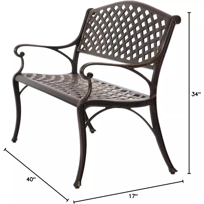 Лёгкая прочная скамейка из литого алюминия, идеально подходит для расслабления, пауза в саду, садовые скамейки, бесплатная доставка