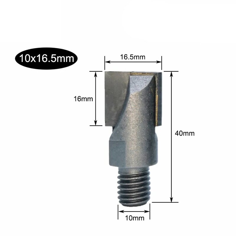 1PC 10MM Shank Milling Cutter Wood Carving Cleaning Bottom Router Bit Threaded Spiral Bottom Knife(16mm)