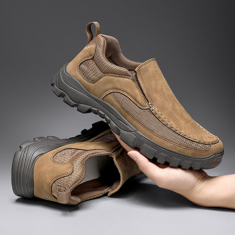 Zapatos informales de cuero hechos a mano para hombre, zapatillas de deporte para exteriores, mocasines planos transpirables, gran oferta