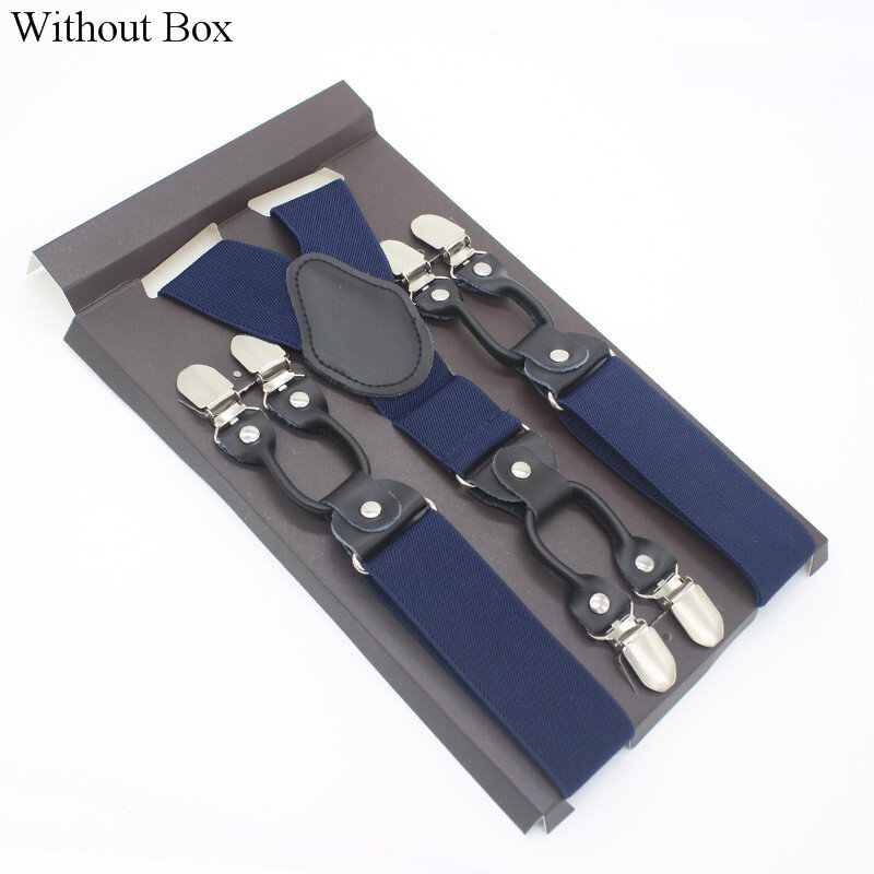 3.5*120cm moda 6 clipes listrado cintas homem masculino vintage casual suspensórios de couro para adulto tirantes trosers cinta ajustável