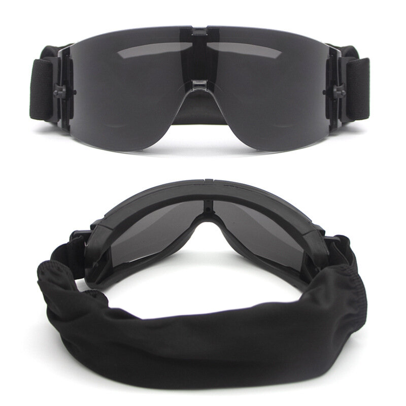 Kacamata Taktis Luar Ruangan Militer Perlindungan Uv 3 Lensa Dapat Diganti Tahan Angin Kontrol Pasir Tentara Wargame Kacamata Olahraga Menembak
