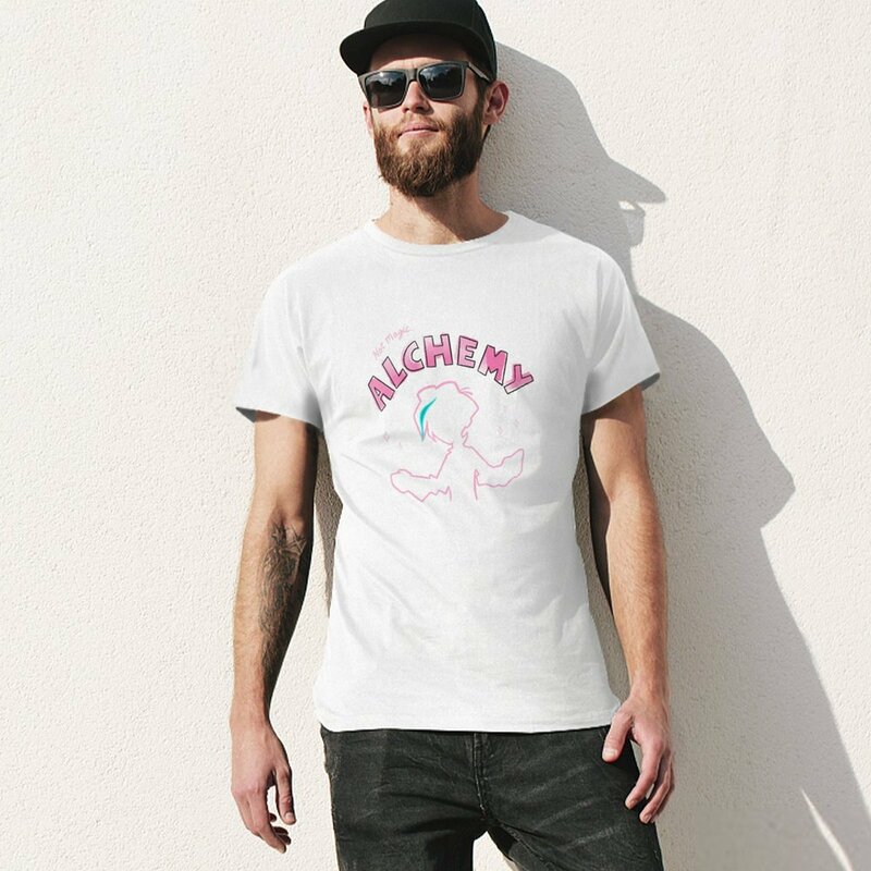 ウェアアウトライン-男性用ピンクTシャツ、税関のアニメ服、速乾性、綿
