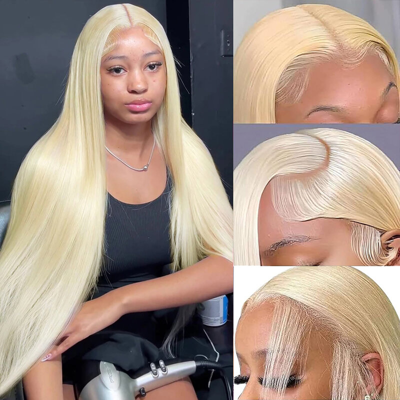Прозрачный Парик HD 613 блонд прямой 13x 6 на сетке спереди, бразильский цветной предварительно выщипанный парик 13x 4 на сетке спереди, человеческие волосы для женщин