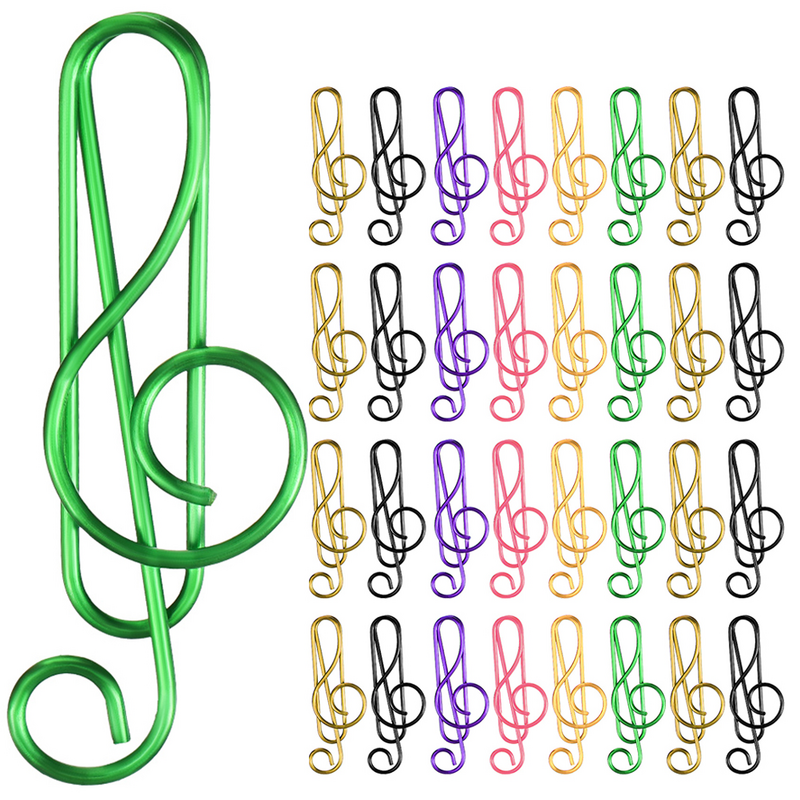 Papel clipe com nota musical clipe em forma colorido clipe metal, material de escritório, original