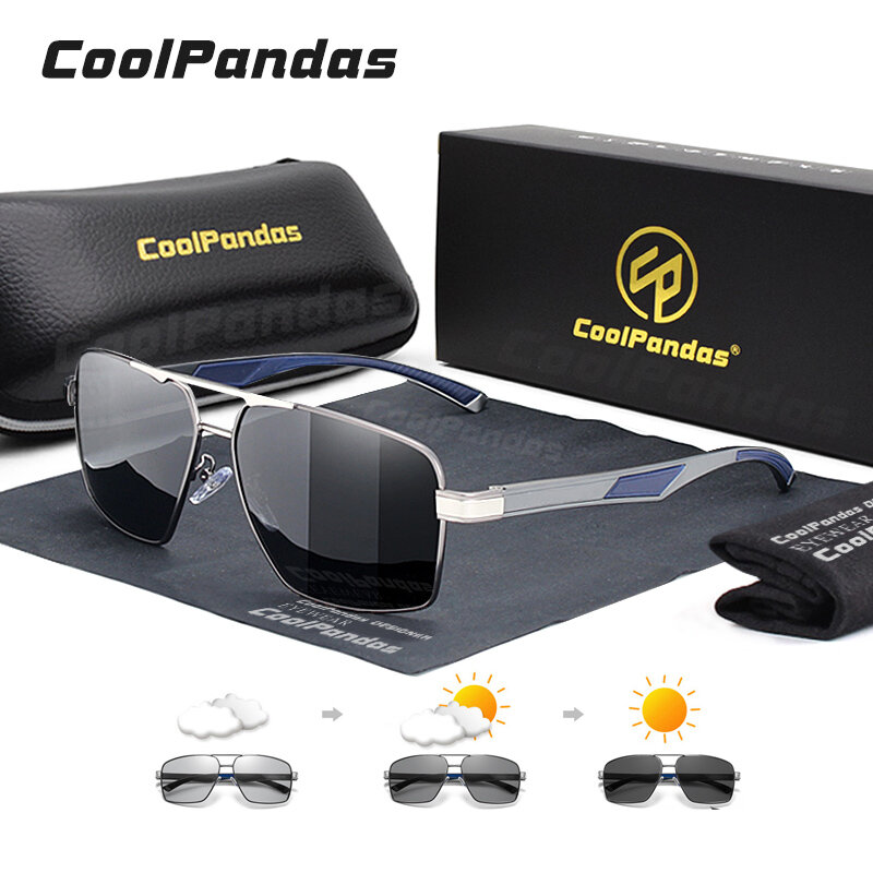 Солнцезащитные очки поляризационные для мужчин и женщин, алюминиевые фотохромные солнечные, дневное и ночное видение, для вождения