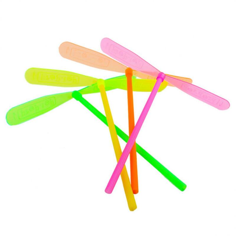 Hélice de libélula de bambú de plástico para bebés y niños, juguete al aire libre, flecha voladora giratoria Multicolor, juguete clásico, 1 a 10 piezas