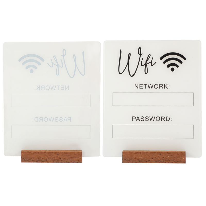 Table Decor Wifi Password Sign for Hotel Wireless Network Guest Room The Acrylic Reminder Stand Guests Desk