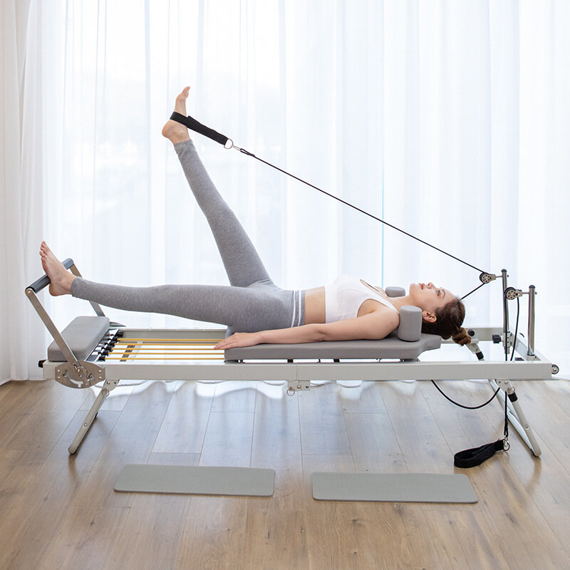 Yoga Studio Pilates Reformers Stainless Steel, Thickened Comfort Sponge, Indoor Aerobic Training, Fitness Bed