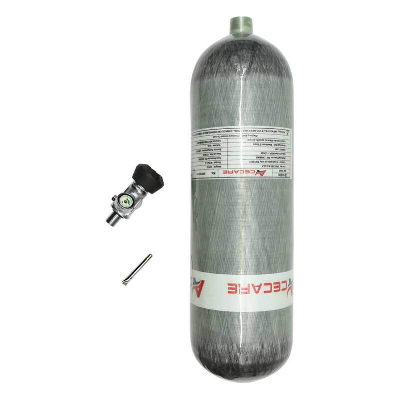 AC16831 Acecare 6.8L CE 30Mpa 300Bar 4500Psi cilindro de presión de fibra de carbono con válvula para buceo