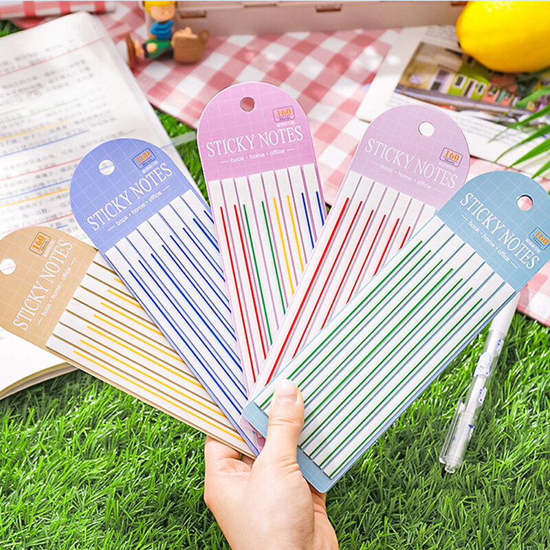 160 fogli più colori impermeabili trasparenti Sticky Notes pad pasta senza segni per Journal School Office Stationery