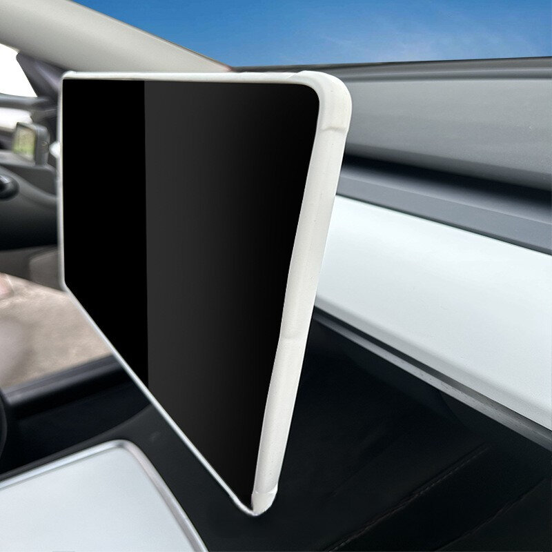 سيليكون شاشة واقية الإطار ل تسلا نموذج 3 Y حافة غطاء التحكم المركزي الملاحة حامي الشاشة تقليم اكسسوارات السيارات