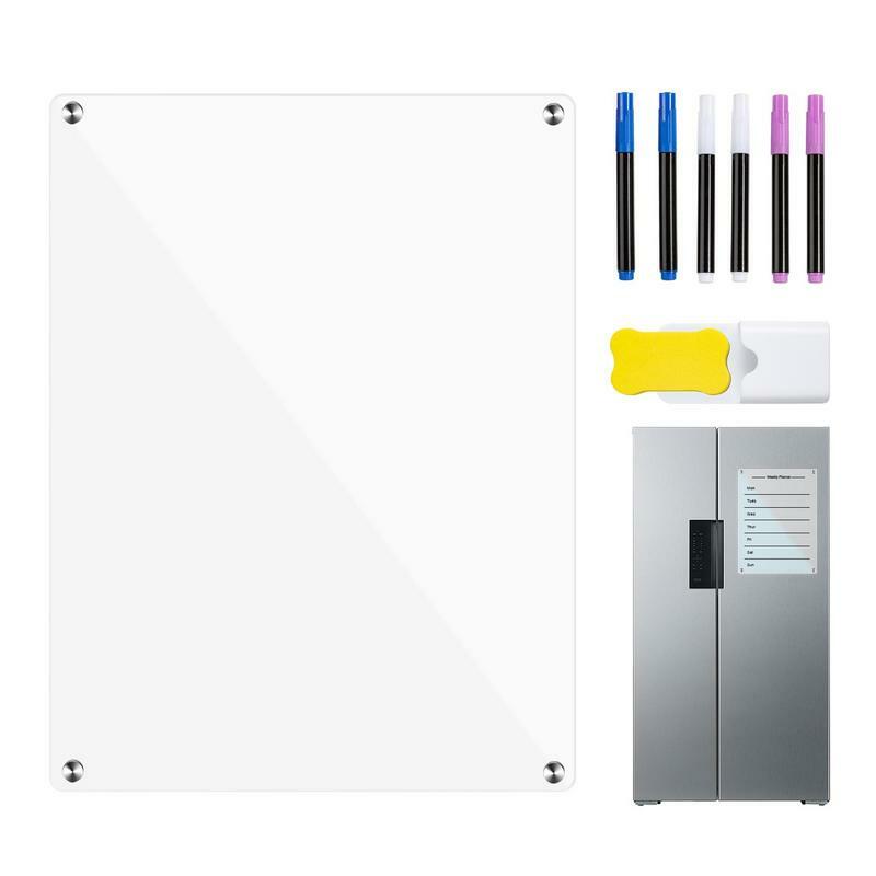 冷蔵庫用の磁気ホワイトボード,透明なアクリルシート,乾式消去,メモボード,毎日の使用,更新