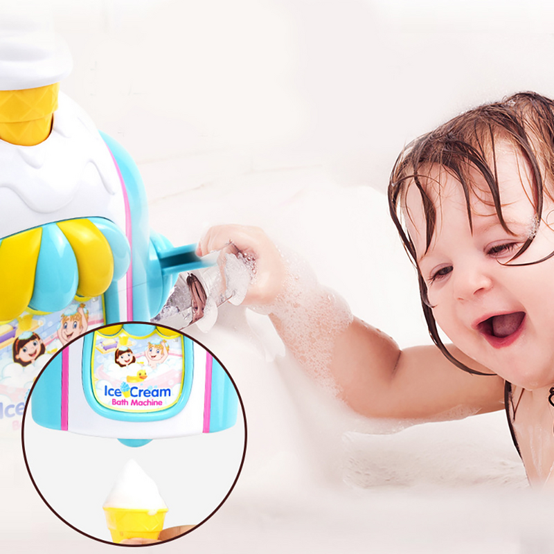 Ice Cream Bubble Machine for Kids, Plaything Blower, Toy Bath, Absorb Water, Baby Accessories, Maker