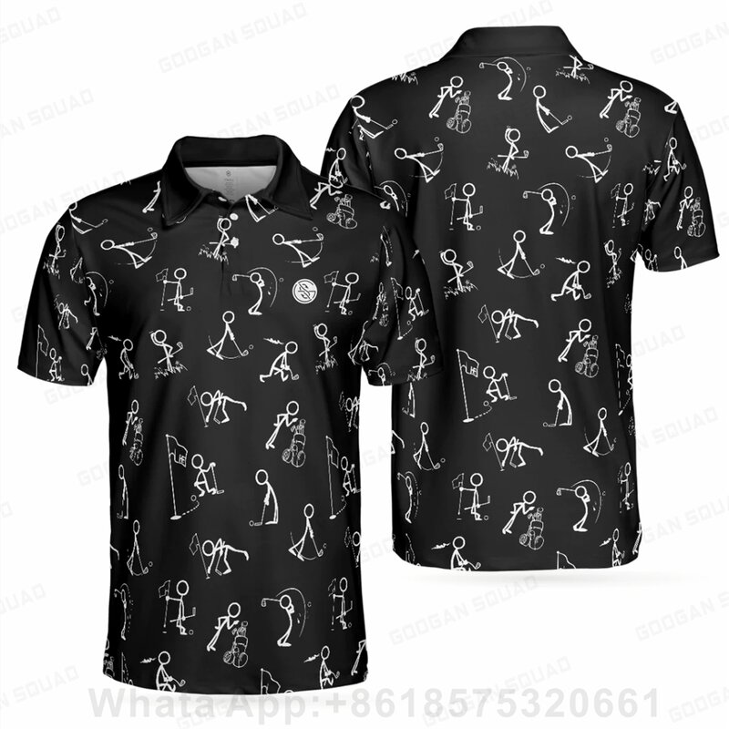 Camisa polo ao ar livre masculina plus size polo de manga curta camisa de pesca roupas de golfe de secagem rápida moda casual voleibol topos