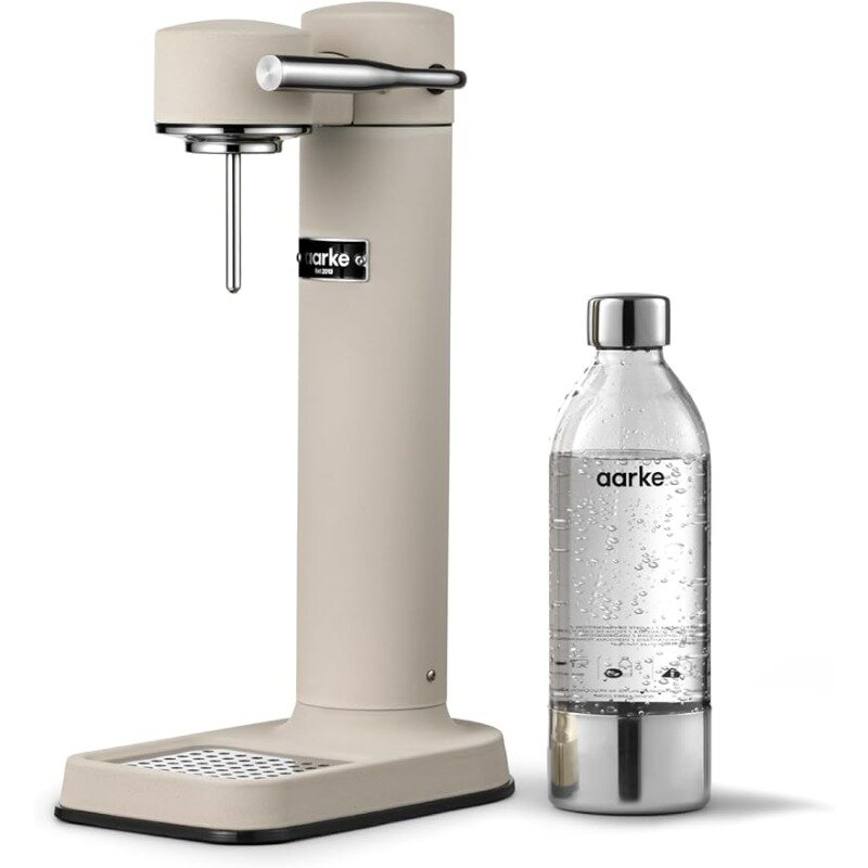 aarke-Carbonator III Premium Carbonator-Sparkling&Seltzer Water Soda Maker with Soda Maker with PET Bottle(Sand,Carbonator Only)