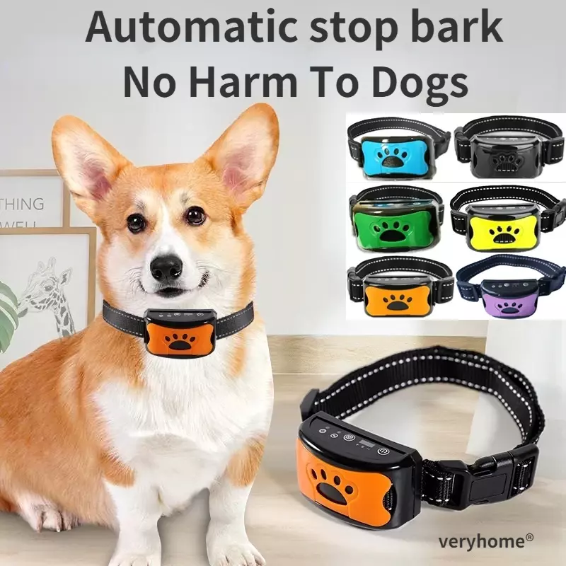 Collier anti-aboiement électrique pour chien de compagnie, dispositif anti-aboiement, USB, vibration, ultrasonique, entraînement, livraison directe