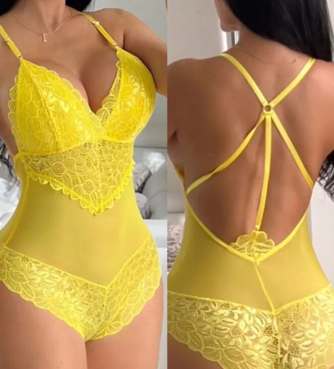 Romantic and Sexy Crochet Lace Multi Strap Backless Teddy New Hot Selling Fashion and Sexy Women's Wear