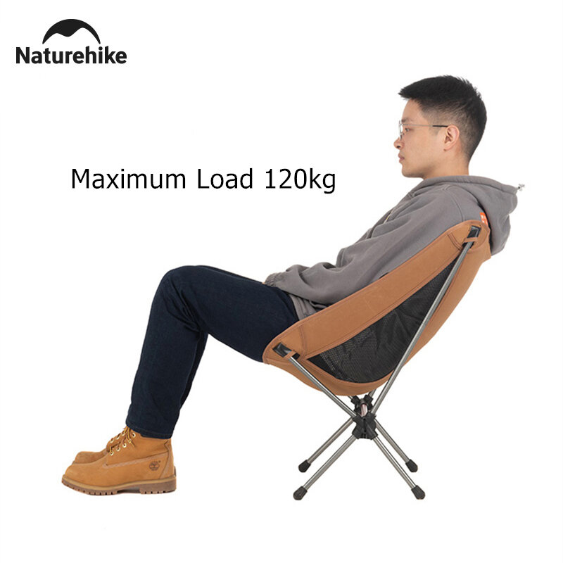 Naturehike Camping Moon Chair Lightweight Portable Aluminum Alloy Seat Folding Backpack Chair Outdoor Hiking Fishing Beach Chair