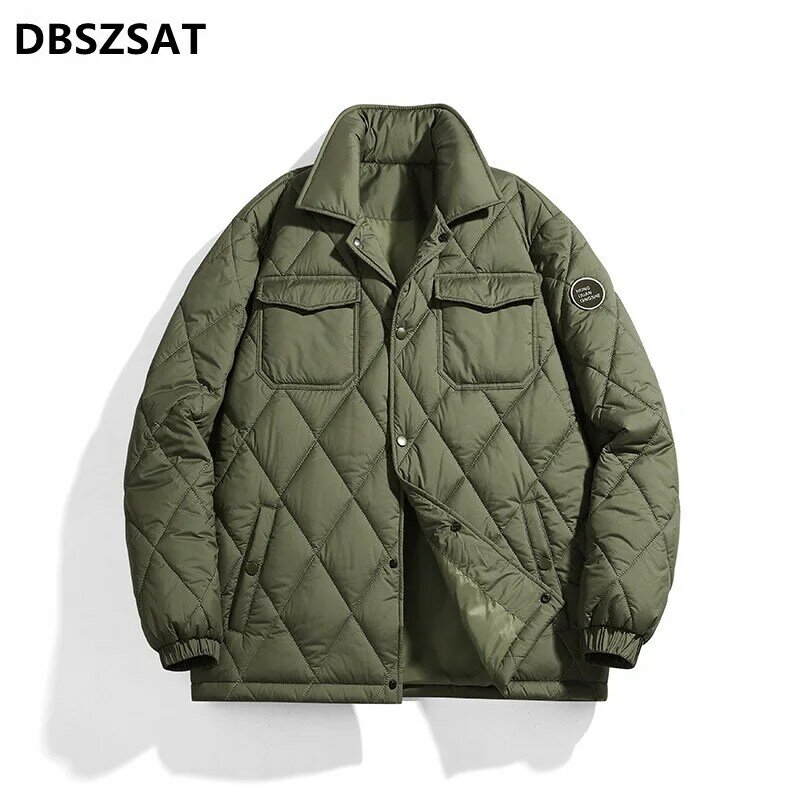 XKK 남성용 스탠드업 칼라 캐주얼 다운 재킷, 두꺼운 따뜻한 남성용 짧은 재킷, 가을 및 겨울, 2025 신상