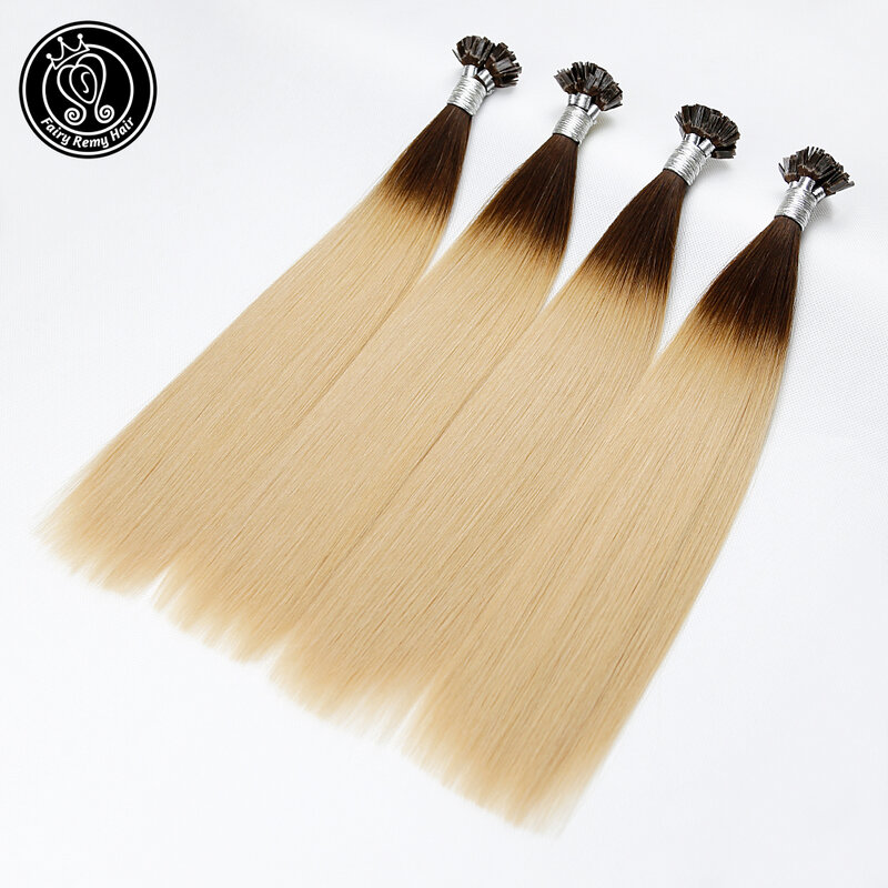 KerBrian Hair-Extensions de Cheveux Naturels Remy à Pointe Plate, 0.5g/Mèche, 12/14 Pouces, Lisses et Soyeux, Pré-Collés