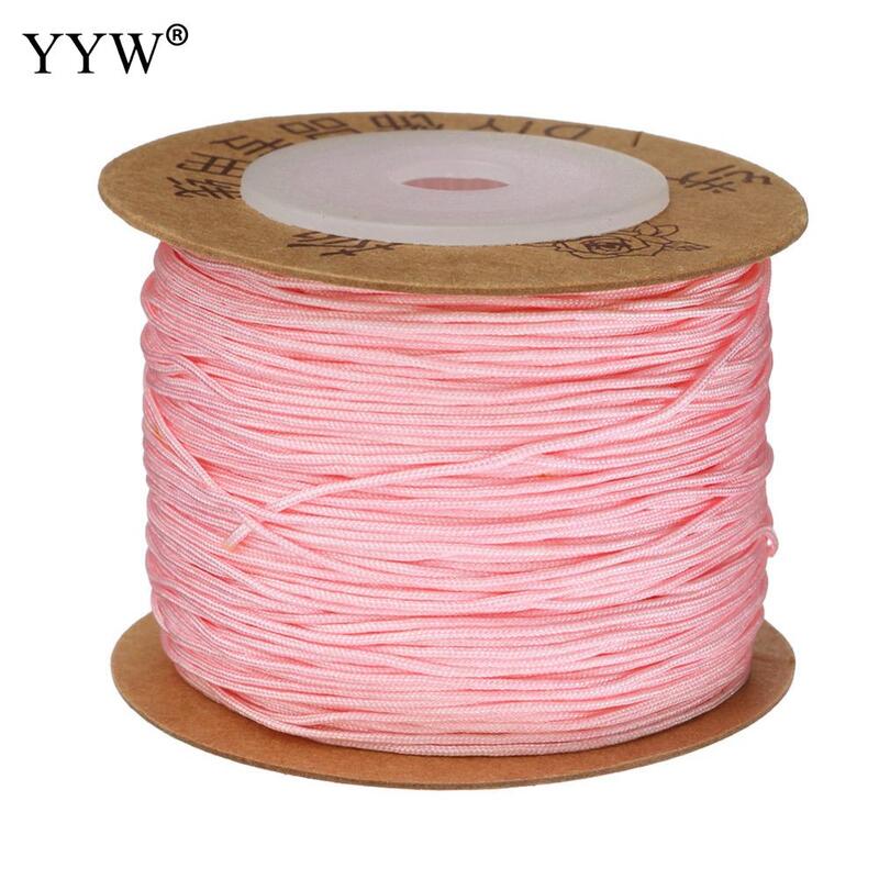 Cuerda de nailon para fabricación de joyas, cuerda de plástico de alta calidad, 25 colores, 100m/carrete, 0,4/0,6mm, Diy, Shamballa