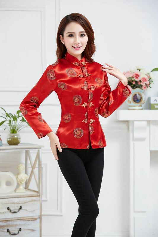 Plus size tang terno jaqueta camisa tradicional chinesa roupas femininas retro vintage qipao cheongsam blusa bordado