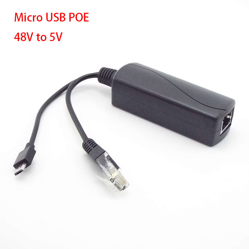 Разветвитель PoE, питание от 48 В до 5 В/12 В, 5 В, Micro USB, для Raspberry Pi
