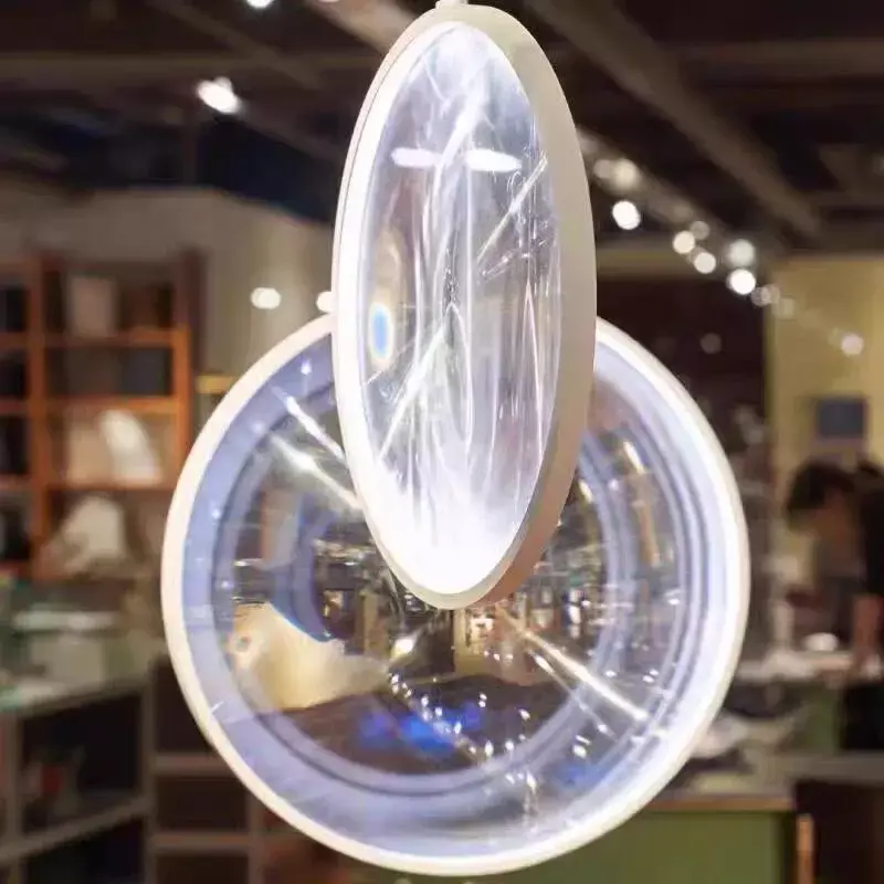 Yuji-lámpara colgante para sala de estar, luz LED redonda de cristal transparente, accesorio para Hotel, salón, restaurante, Diseñador