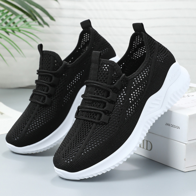 Women's shoes 2024 mesh breathable comfortable sports shoes soft sole lightweight fashion casual shoes mesh hollow