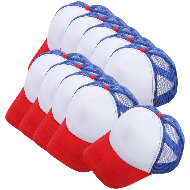 Gorra de béisbol para hombre y mujer, sombrero de conductor de 10 piezas, sublimación de esponja, en blanco