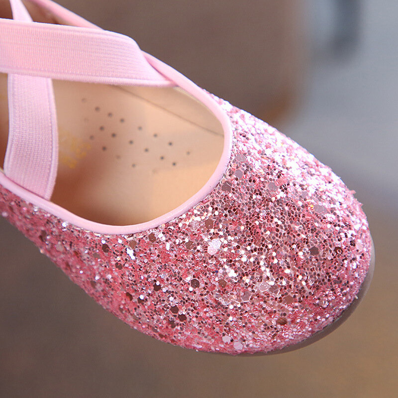 Bailarinas para niñas, zapatos de fiesta de baile, zapatos de cristal a la moda, zapatos de princesa ostentosos para niños de 5 a 12 años, CSH1173, 2022