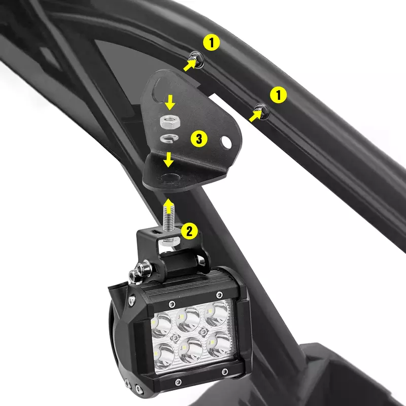 UTV 18W LED Work Light Bar B staffa di montaggio a colonna durezza del cablaggio per 2017-2024 CAN-AM MAVERICK X3 accessori