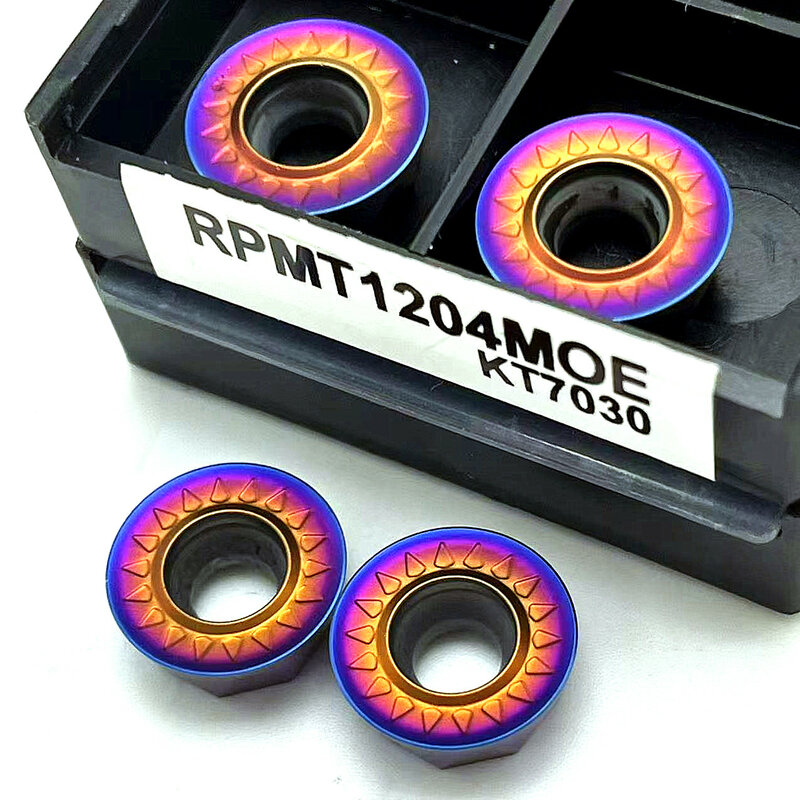 نانو الأزرق 10 قطعة RPMT1204 RPMT10T3 MOE KT7030 التصنيع باستخدام الحاسب الآلي معالجة المعادن تحول أداة طحن إدراج مخرطة قابلة للفهرسة