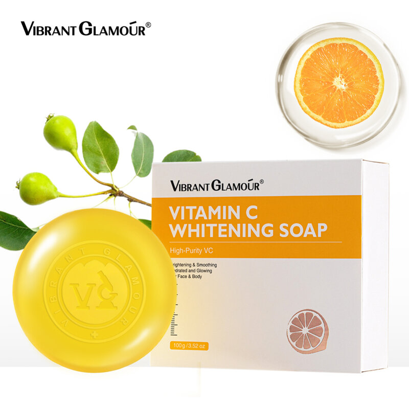 VIBRANT GLAMOUR VC jabón hecho a mano, Control de limpieza, aceite blanqueador, amarillo, reparación nutritiva, hidratante, cuidado de la piel