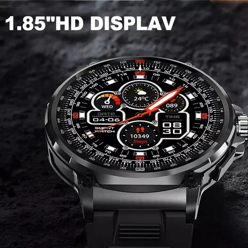 Smart Watch V69 Mannen Bluetooth Noemt 1.85 Inch Groot Scherm Hartslagmeter 710Mah Smartwatch Sport Fitness Tracker