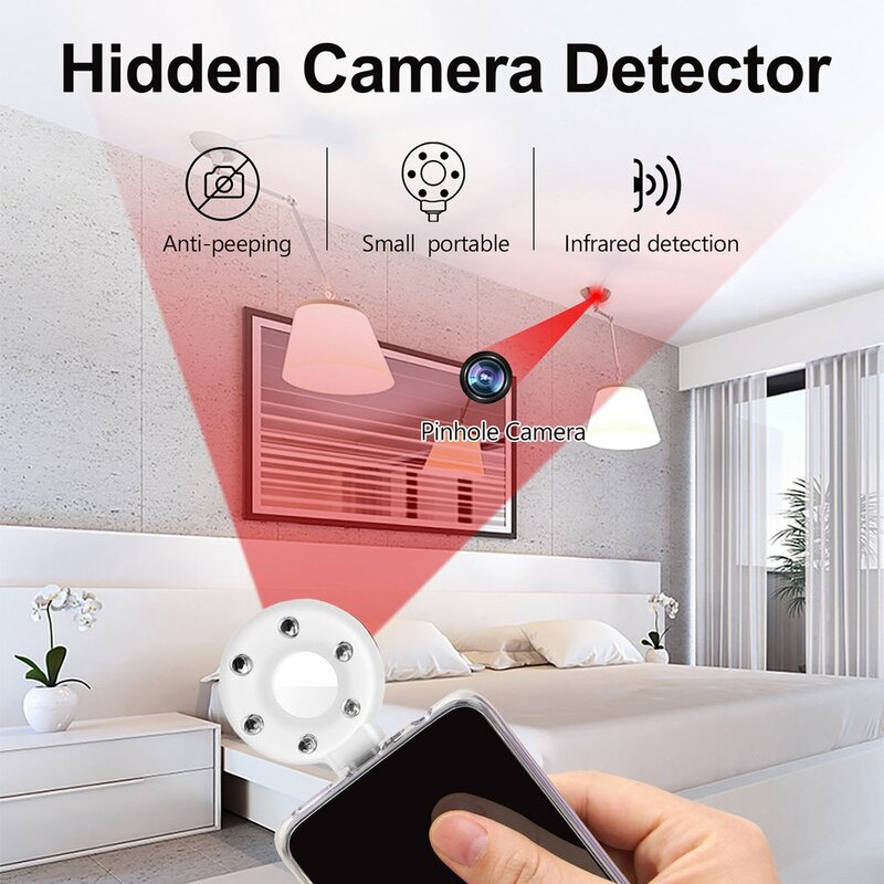 Rilevatore Anti-Peeping Mini telefono cellulare portatile allarme USB Hotel infrarossi Anti-sorveglianza Anti-Candid Shooting Pinhole Camera