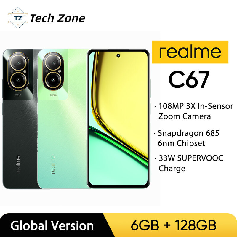 [Nieuw Binnen] Realme C67 Snapdragon 685 Processor 108mp Ai Camera 6,72 ''90Hz Display Supervooc Opladen 5000Mah Batterij 33W