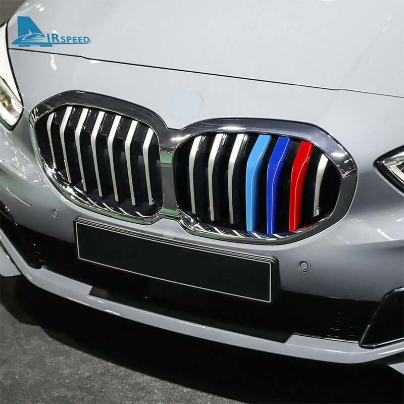 Car Front Grill Stripes Cover For BMW 1 Series F40 2020 2021 2022 2023  Grid Stripes Clips Trim Motorsport Accessories