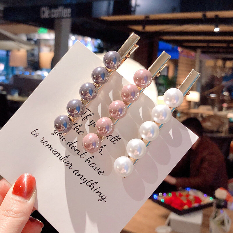 2023ファッションimitiation真珠ヘアクリップバレッタ女性の女の子の手作り真珠花ヘアピンヘアアクセサリーPJ-1115