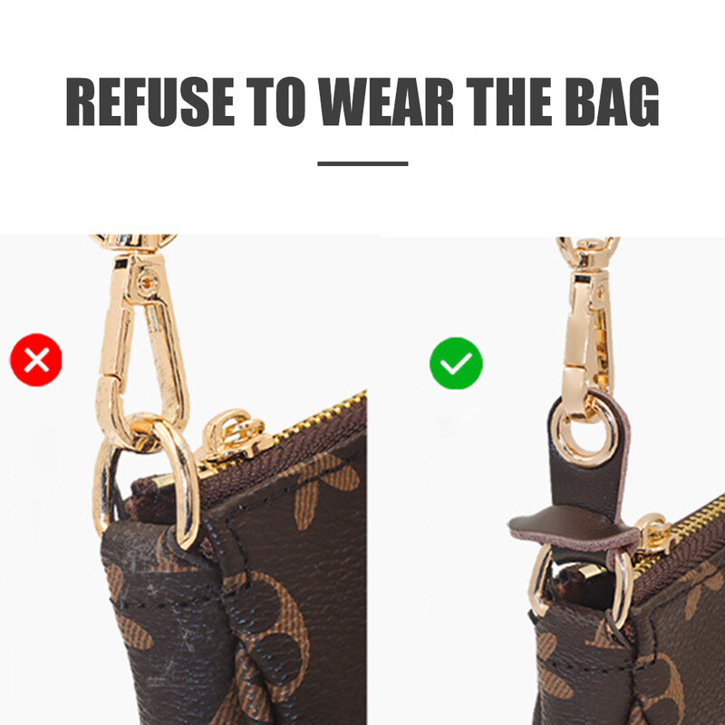 Bag Transformation Accessories for Mini Bag Straps Punch-free Genuine Leather Shoulder Strap Crossbody Conversion
