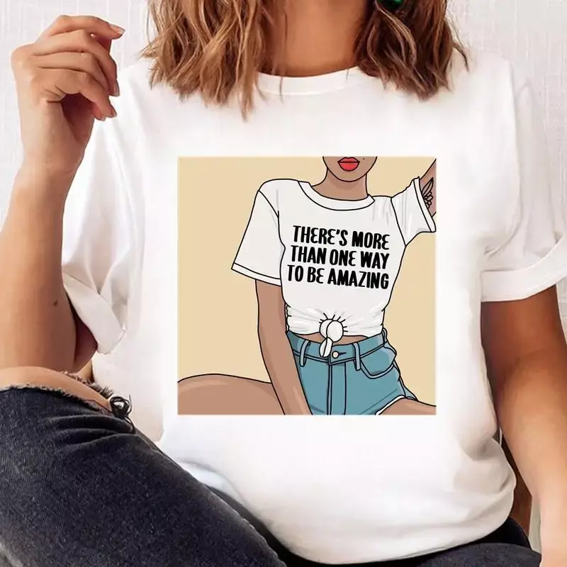 T-shirt graphique d'interconnexion de style des années 90 pour femmes, t-shirt imprimé de dessin animé féminin, haut de mode pour dames, vêtements d'automne