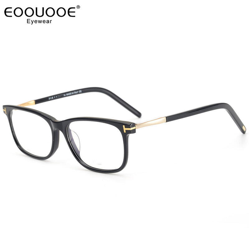 Eoouooe T kacamata pria Fashion, bingkai kacamata buatan tangan miopia bening resep kacamata optik wanita progresif