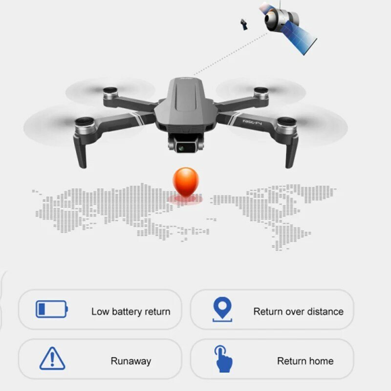 Drone F4 GPS 5G WiFi Remote Control, mainan pesawat kendali jarak jauh profesional 10K HD Dual kamera stabil Jarak 6km RC