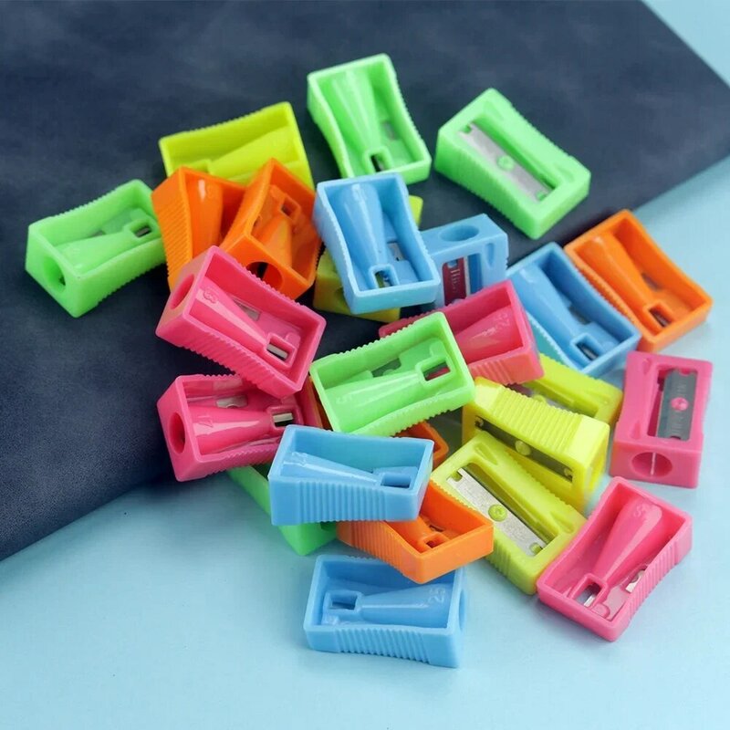 1/10pcs Portable Candy color, screw-free all-in-one mini single-hole plastic pencil sharpener 229A