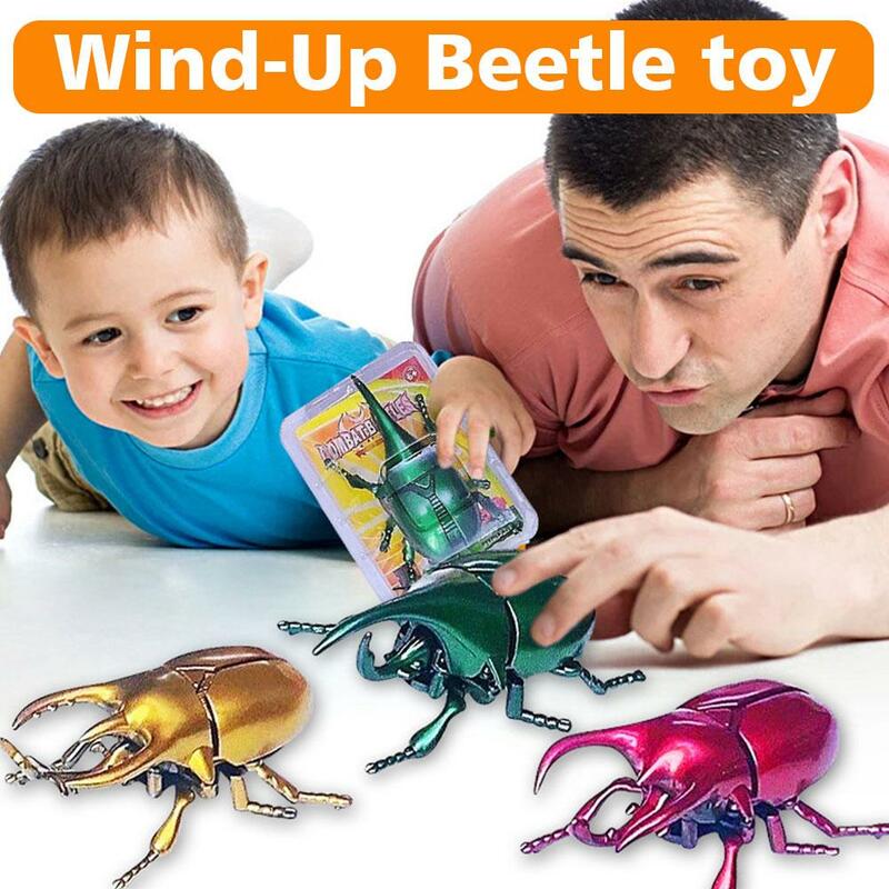 Заводной жук на цепочке, креативный пранкстер, анимированный драгоценный жук, Детская имитация боя, игрушка для мальчиков