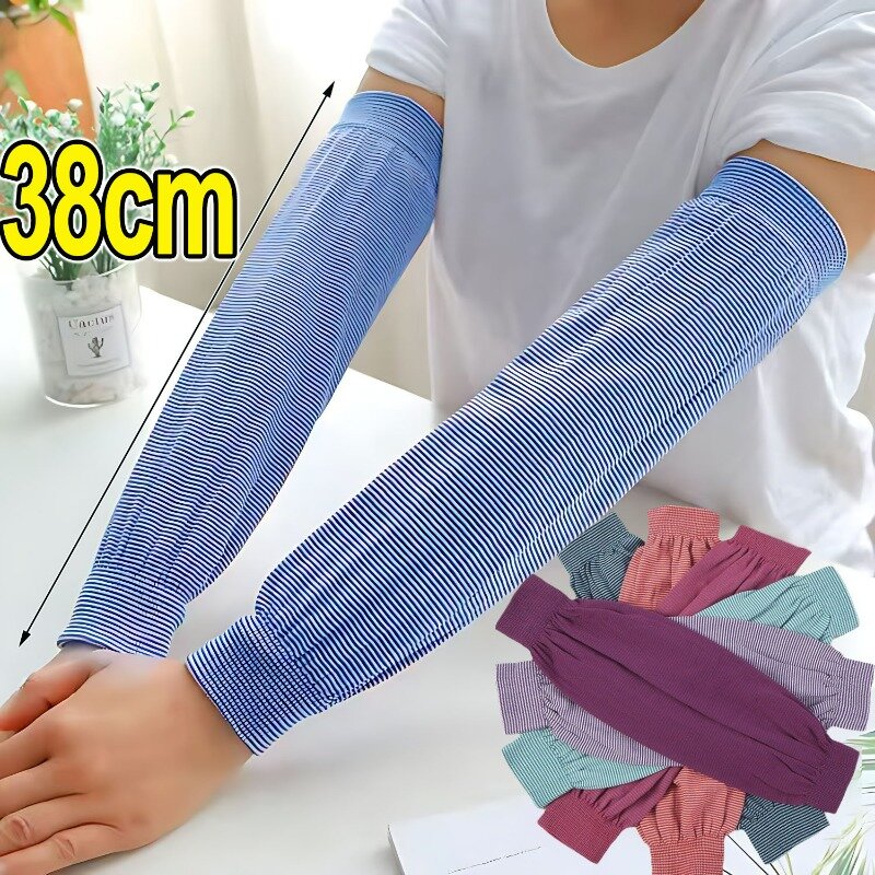 Work Elastic Fishing Cycling Long Sleeves For Men Riding For Women Arm Cover Striped Arm Sleeves Arm Warmer Cooling Sleeves