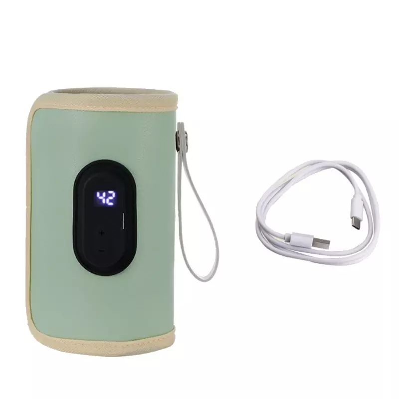 Funda aislante para botella leche ajustable, bolsa calefactora para leche materna, funda con calentador carga USB para en
