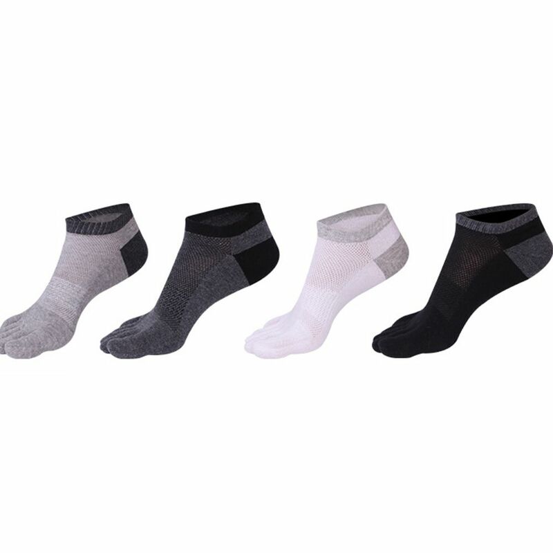 Короткие нескользящие носки-лодочки, сетчатые хлопковые мужские носки, носки с пятью пальцами, носки с пятью пальцами, сетчатые носки
