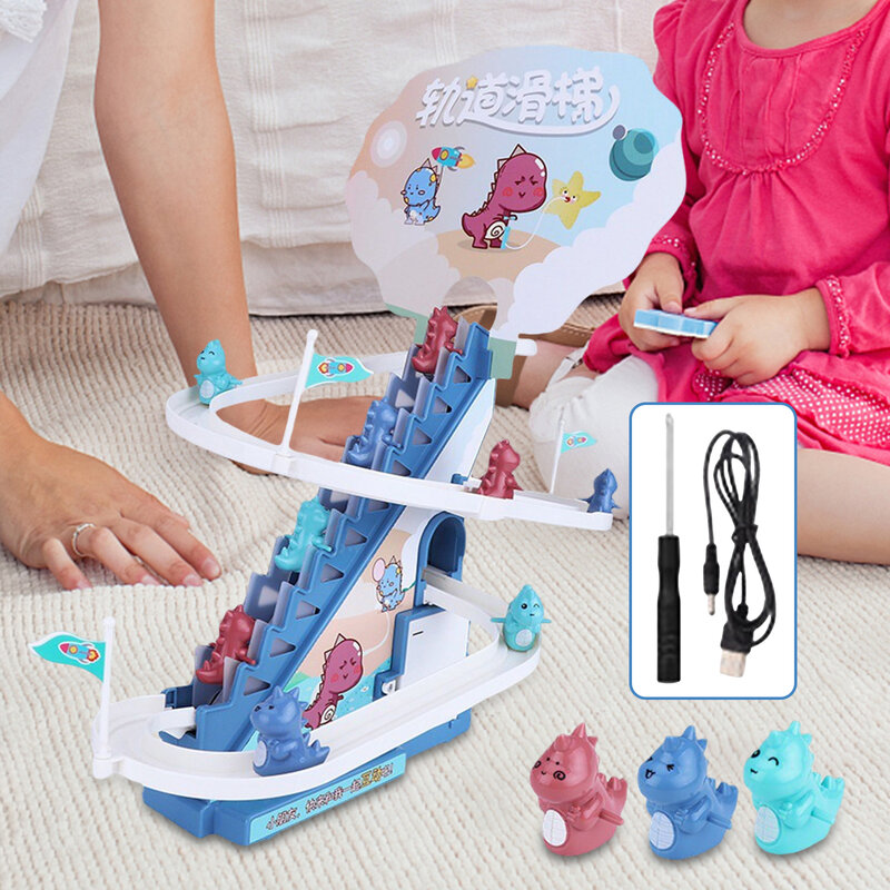 Слайд с динозавром, развивающая игрушка для детского сада, маленькая игрушка для скалолазания, лестницы, игривые игрушки на американских горках с подсветкой