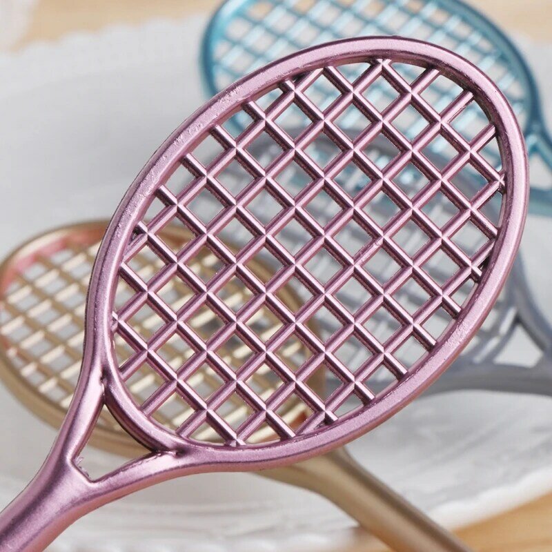 Raket Badminton Mini, Kit tanah kristal bentuk Slime dengan pena Gel Slime